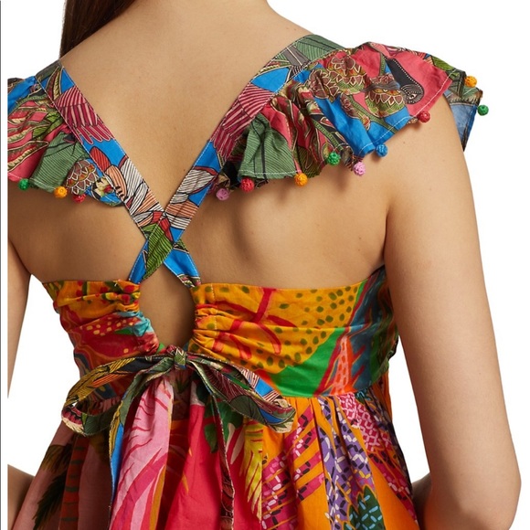 🥭 FARM Rio Mix Prints Sleeveless Tie Back Top - Picture 3 of 8